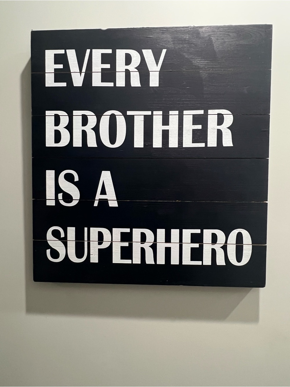 Pottery Barn Kids Navy & White "Every Brother Is A Superhero" Wall Art